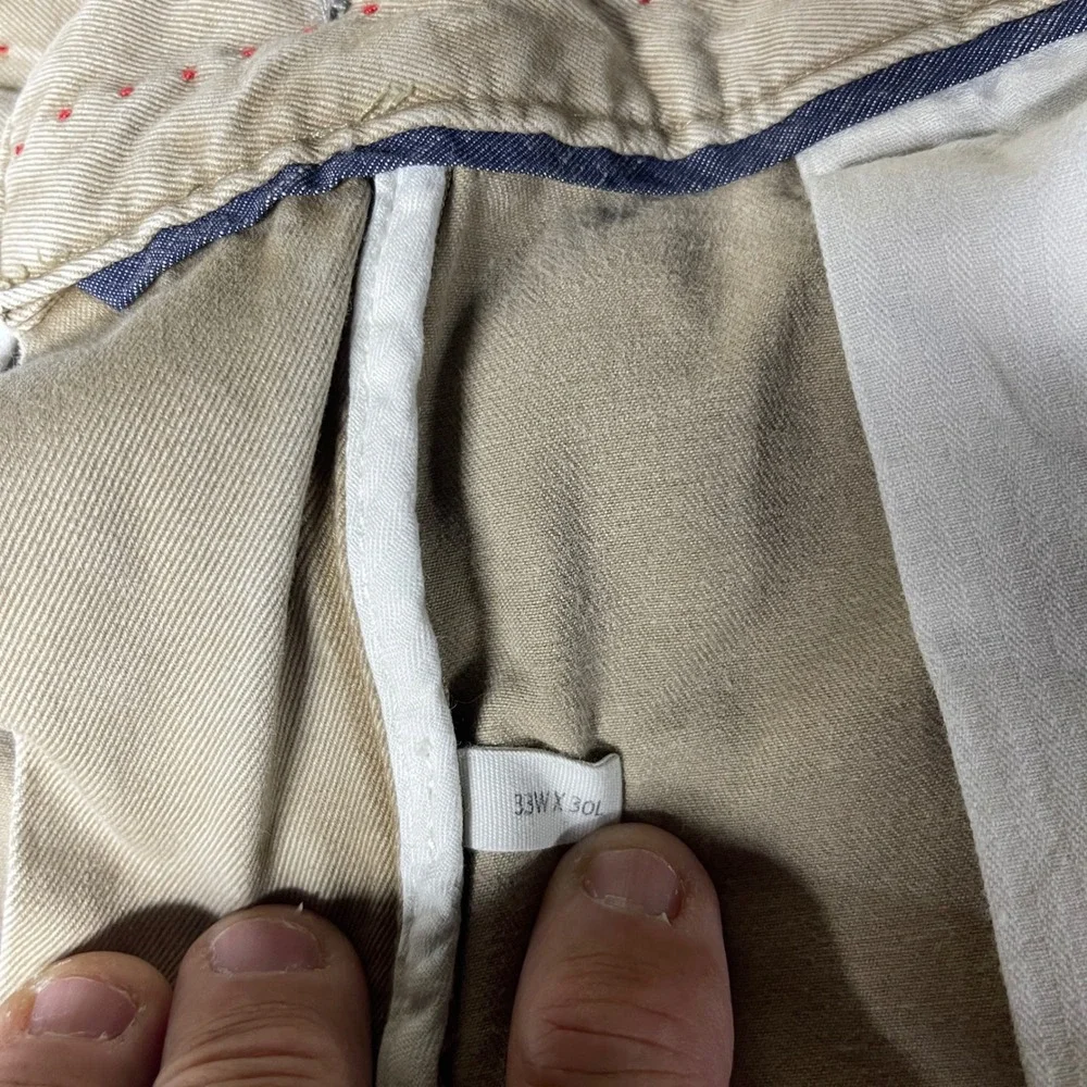 Duck Head O'Bryan Pant Mens 33x30 Beige Pima Cotton Chino Preppy Office Casual